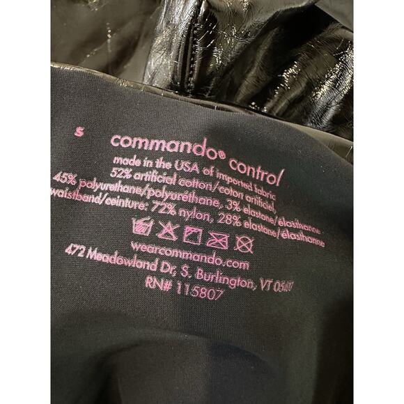 Commando BLACK Faux Patent Leather Perfect Control Leggings, US Small - Picture 11 of 12